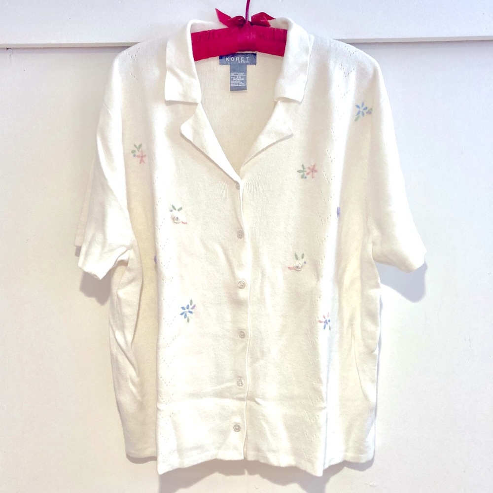 Koret Embroidered Cardigan Top Woman’s Plus Size 2X